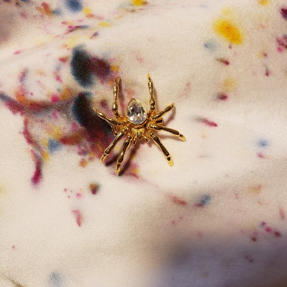 Vintage Gold-tone Spider Brooch - Picture 6 of 6
